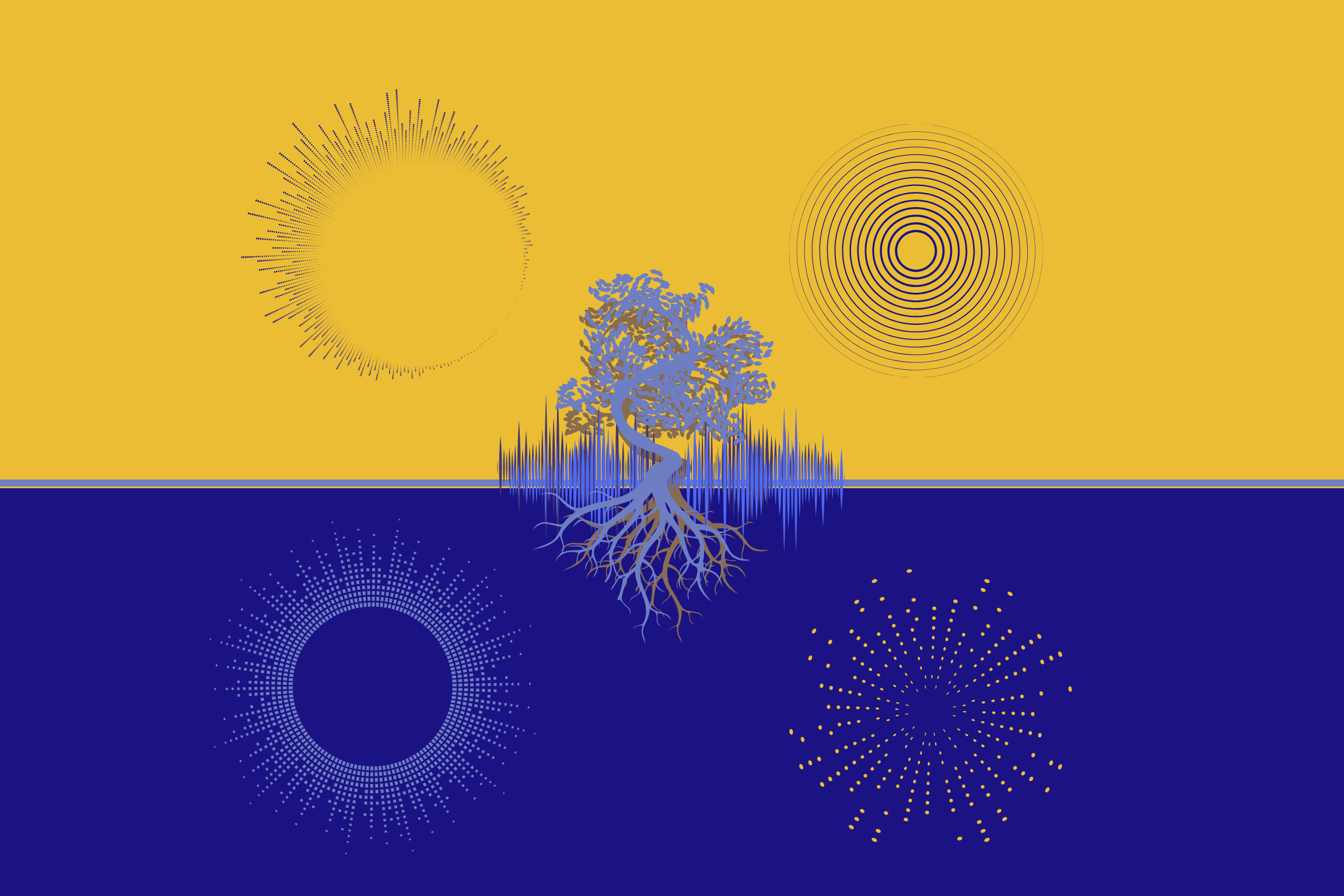 Abstract digital art - dual tone tree waveform