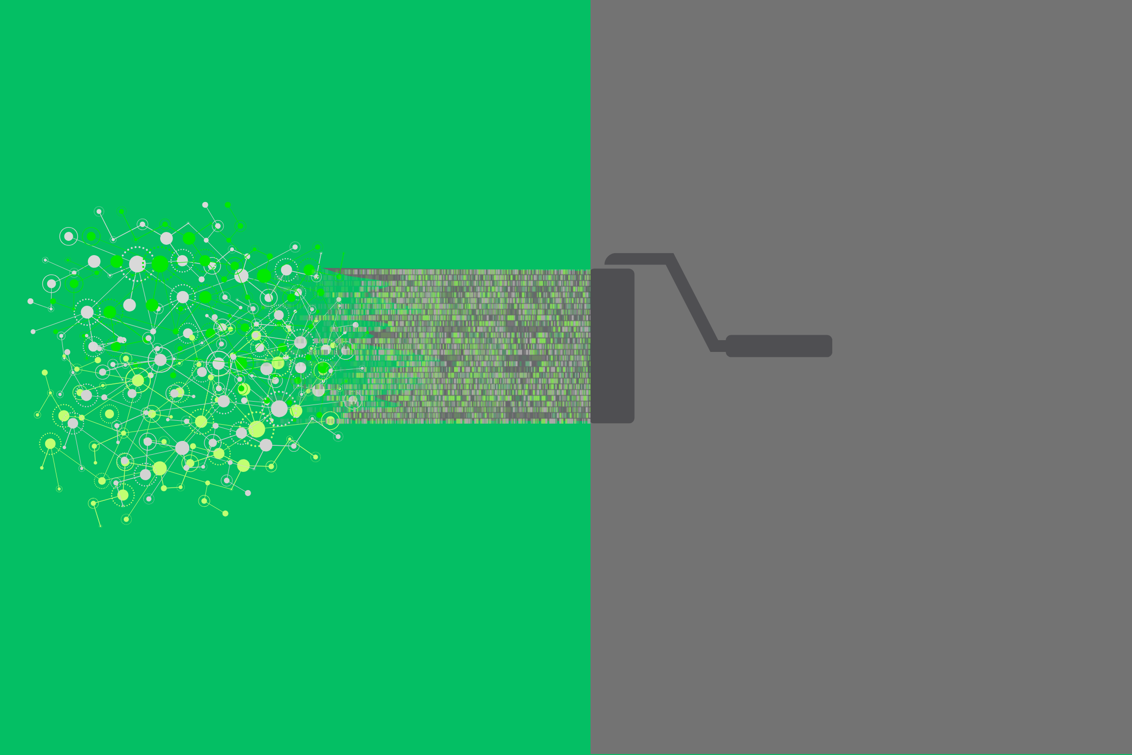 Abstract digital art - green and grey network