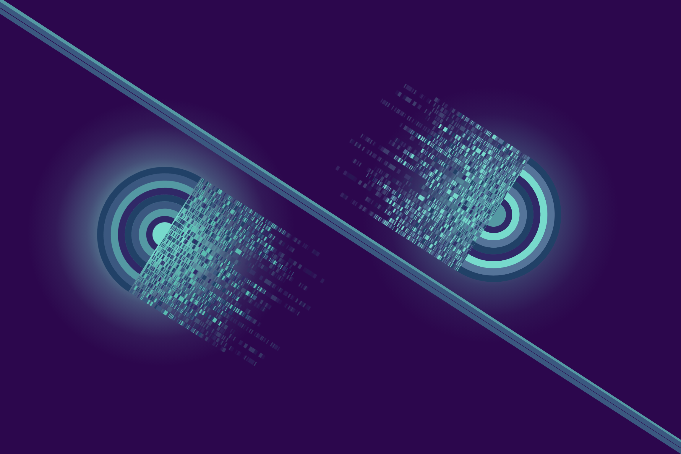 Abstract digital art - purple teal diagonal