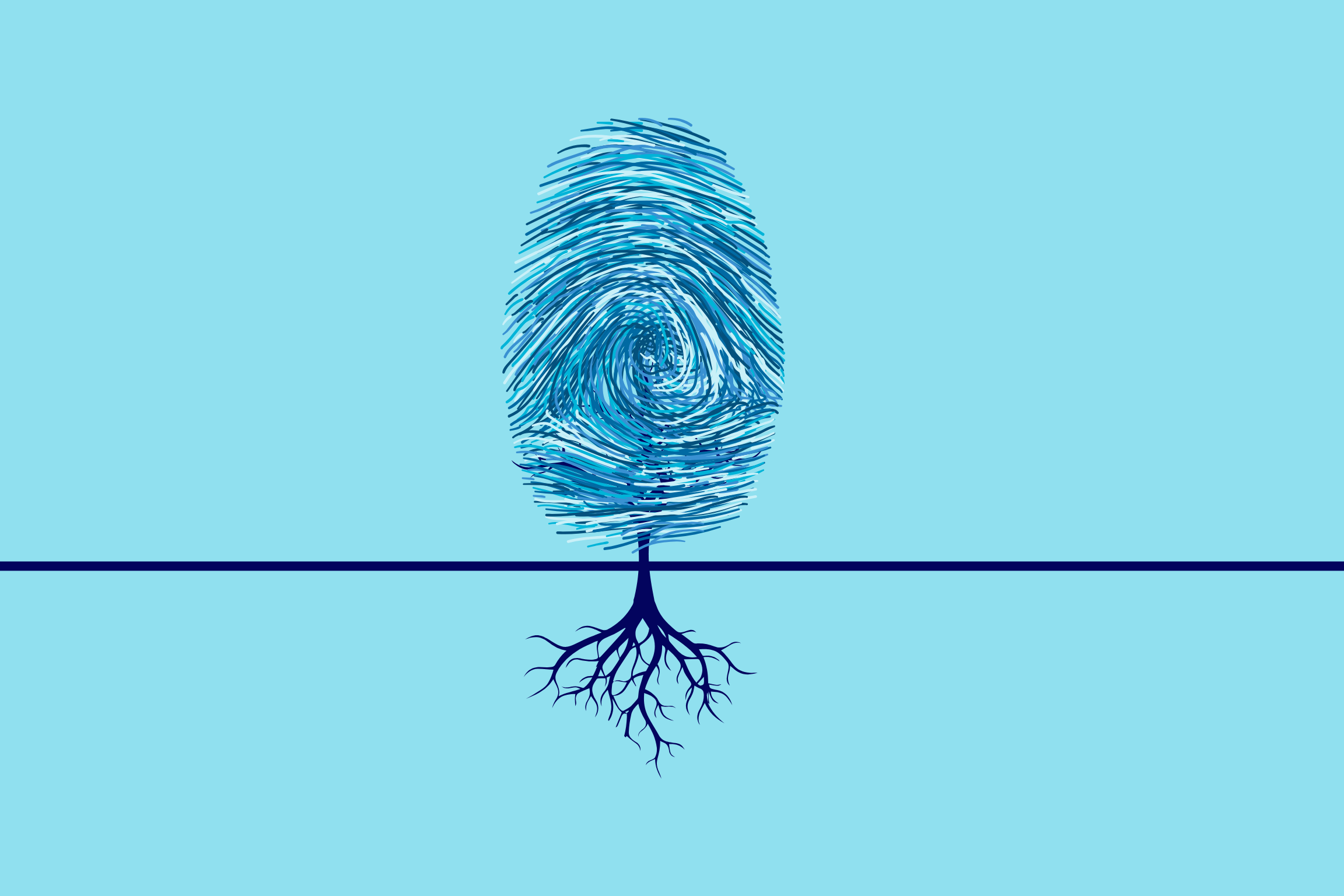 Abstract digital art - fingerprint tree