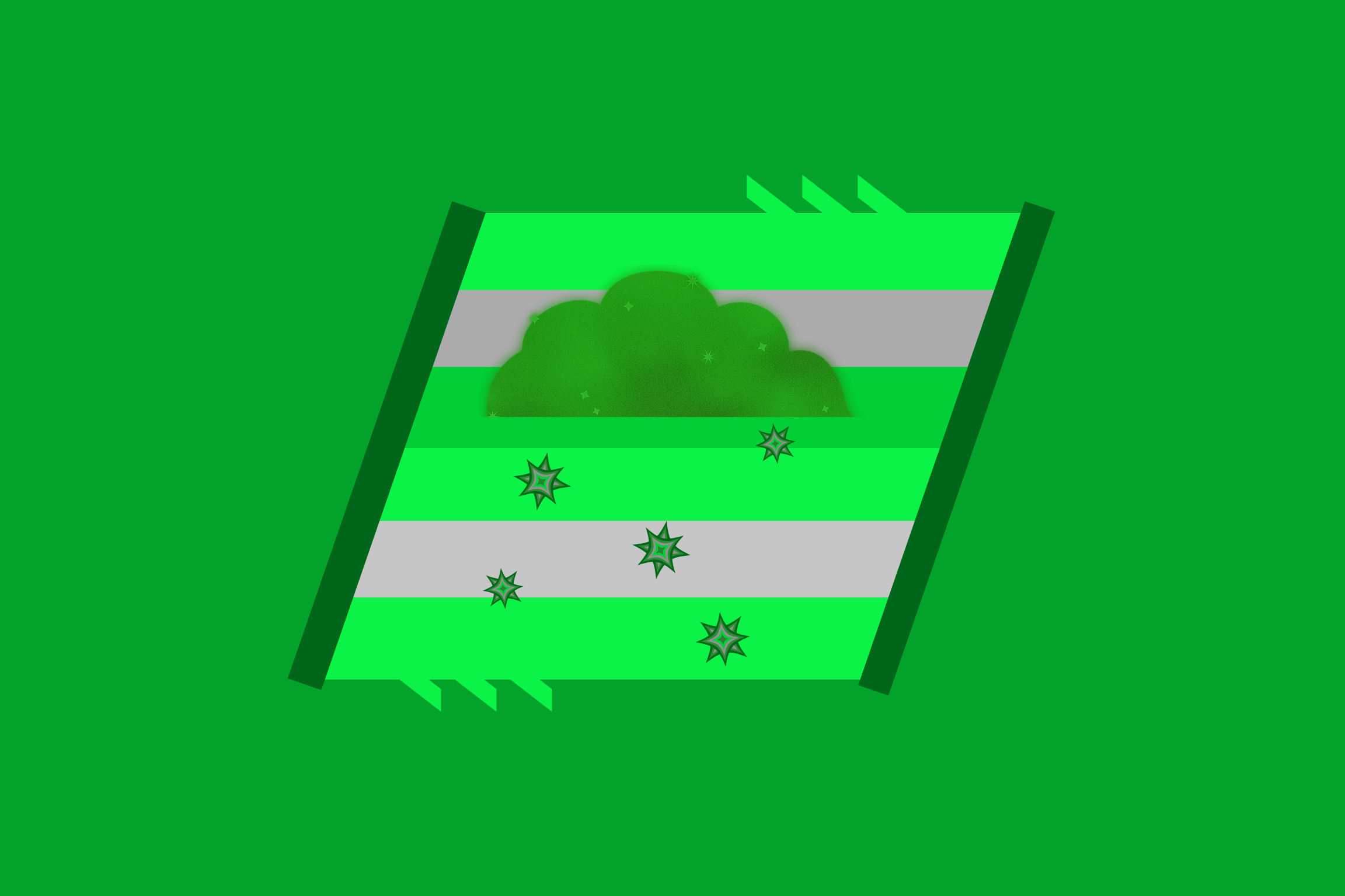 Abstract digital art - whale orange geometry